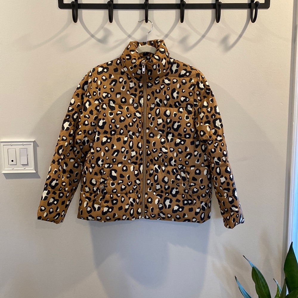 Who What Wear Leopard Puffer Coat